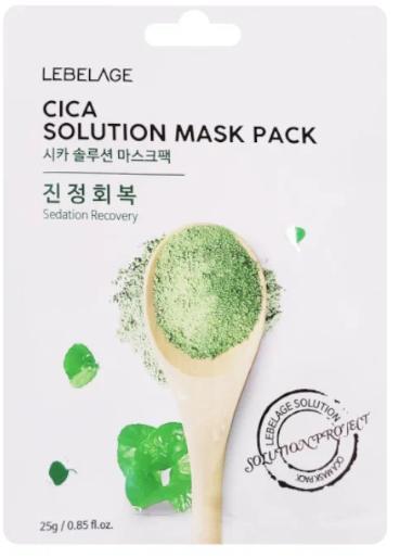 купить LEBELAGE. Тканевая маска для лица с ЦЕНТЕЛЛОЙ АЗИАТСКОЙ, CICA SOLUTION MASK, 25гр